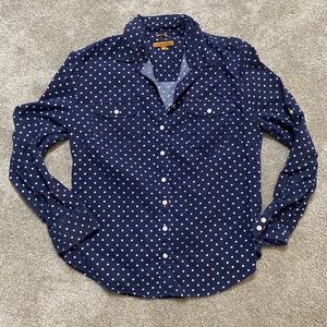 Jach’s Girlfriend polka dot flannel button-up